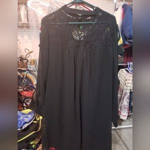 Black slip dress with lace collar. Size XL. Only worn once.